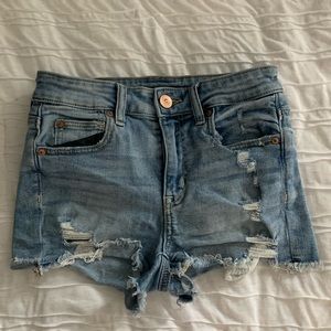 American Eagle Denim High-Rise Shortie Shorts